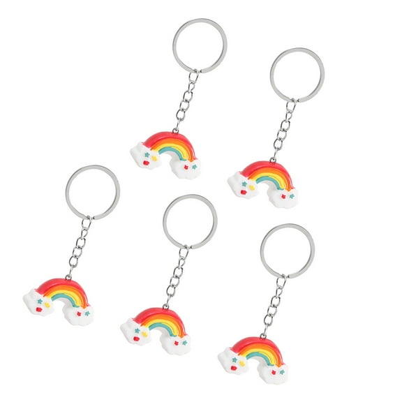 MLINS Rainbow Bridge Keychains Assorted Color Resin Key Holder Durable Key Decoration Small Gift 5pcs