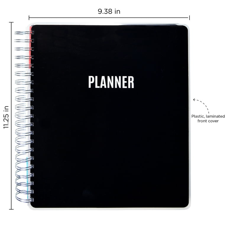 Pen+Gear 5-in-1 Undated Weekly/Monthly Planner, Black 