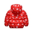 thumbnail image 2 of URMAGIC URMAGIC 2-6T Kid Boy Girl Christmas Thicken Winter Coat Hooded Puffer Jacket, 2 of 11