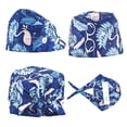 thumbnail image 3 of SUWU Adjustable Gourd-Shaped Scrub Caps with Buttons, Cotton, Multi-Color, 4 Count, 3 of 5