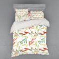 thumbnail image 2 of Leaf Duvet Cover Set, Abstract Faded Floral Images and Retro Patterns with Old Fashioned Traditional Texture, Bedding Set with Shams and Fitted Sheet, 3 Sizes, by Ambesonne, 2 of 3