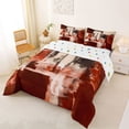 thumbnail image 2 of Homewish Red Watercolor Block Full Size Comforter Sets,Classic Abstract Geometric Bedding Comforter Set,Polkadot Reversible,3pcs,1 Comforter and 2 Pillowcases, 2 of 7