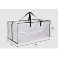 thumbnail image 4 of RUseeN 6 Pack Heavy Duty Extra Large Clear Moving Bags W/Backpack Straps Strong Handles & Zippers, Storage Totes For Space Saving, Fold Flat, Alternative to Moving Box (Clear), 4 of 8