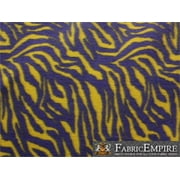 Fleece Fabric Printed ANTI PILL ZEBRA PURPLE YELLOW BACKGROUND