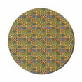 thumbnail image 1 of Traditional Mouse Pad for Computers, Floral Tile Mosaic Style Azulejo Portuguese Moroccan Cultural Motif, Round Non-Slip Thick Rubber Modern Gaming Mousepad, 8" Round, Multicolor, by Ambesonne, 1 of 2