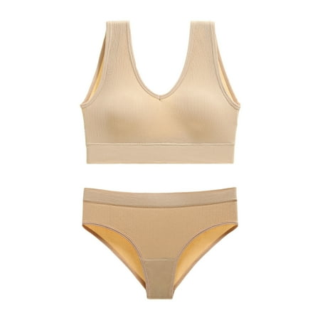 pstuiky Bras for Women  Women s Underwear Without Steel Rings Sports Suspender Sexy Bra Tank Top Pants Set Nursing Bra Underwear Summer Savings Clearance