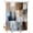 Khaki Gray Blue Light Brown, variant on Split Shower Curtain for Transfer Bench, Abstract Gray Brown Fabric Shower Curtains for Bathroom, Oil Painting Color Blocks Tub Sliding Transfer Bench Waterproof Bath Curtains 72"x72"