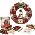 thumbnail image 2 of Christmas Punch Needle Kit for Beginners with 3D Fabric Wreath and Snowman Ornament, Diy Embroidery Craft Set for Adults, Holiday Home Decoration, 2 of 4
