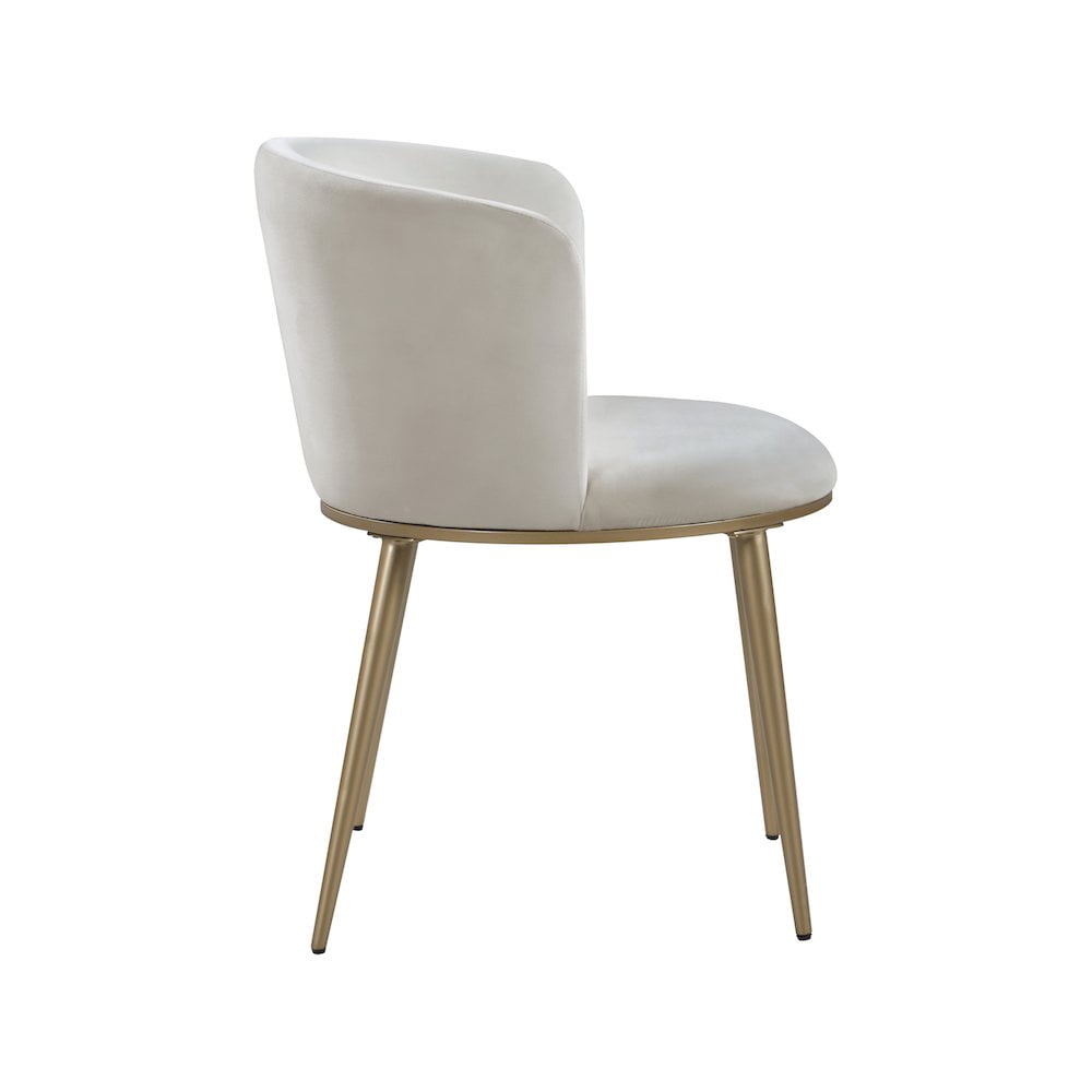 Meridian Furniture Skylar Cream Velvet Dining Chair (Set of 2)