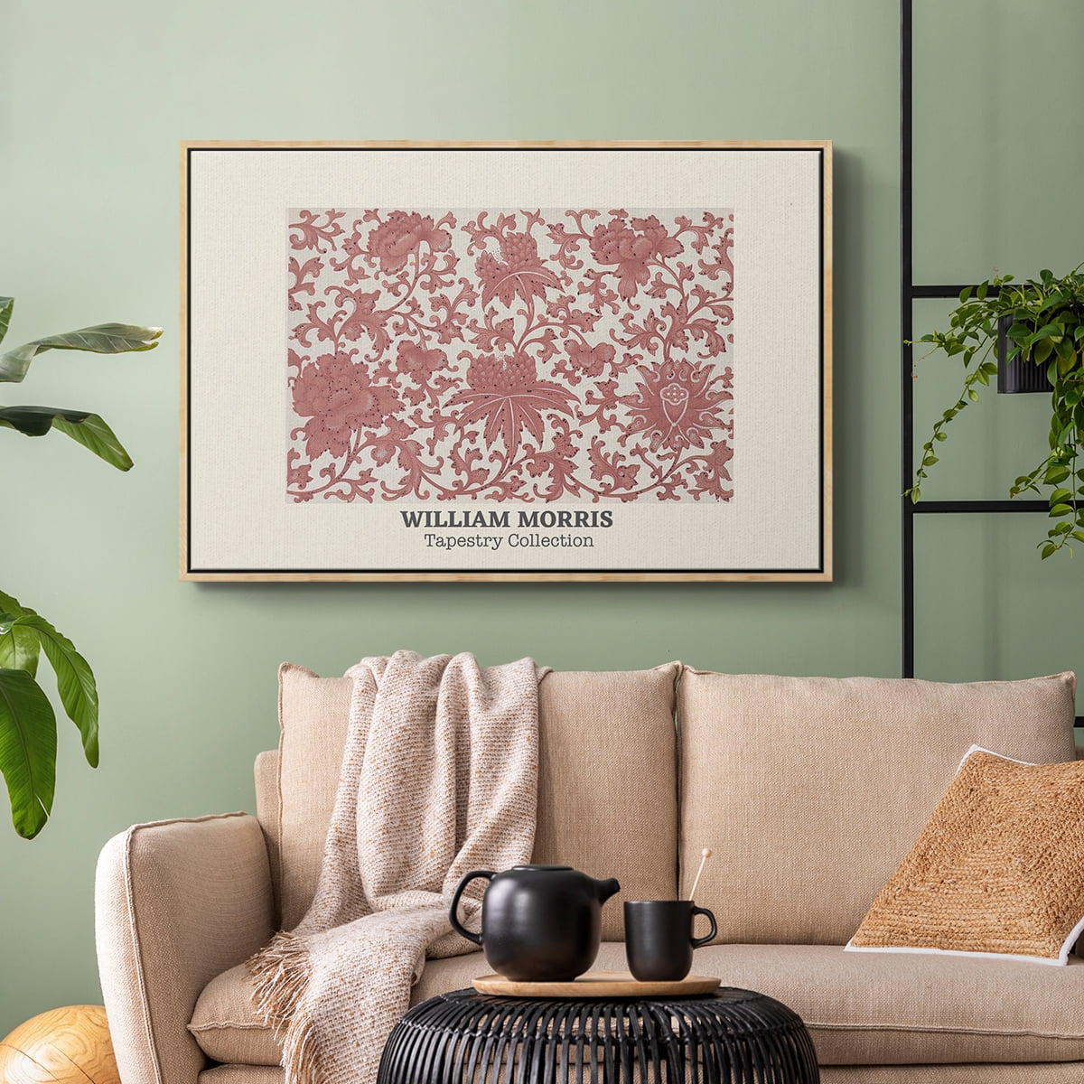 Vintage Abstract Print-XLIII Framed in Natural Wood Wood Gallery Wrapped Canvas 17 in. x 25 in.