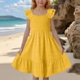 thumbnail image 2 of Tween Girls Casual Smocked Square Neck Tiered Dress Sleeveless Flowy Summer Daily Wear for Teens 3-14Y, 2 of 7