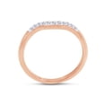 thumbnail image 5 of AFFY White Natural Diamond Accent Curved Matching Wedding Band Ring In 10k Rose Gold (0.06 Cttw), Ring Size 6.5, 5 of 6