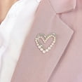 thumbnail image 3 of Grofry Heart Shape Brooch Pin with Shiny Rhinestones Faux Pearls Corsage Suit Lapel Pin Clothes Decoration Accessory, 3 of 7