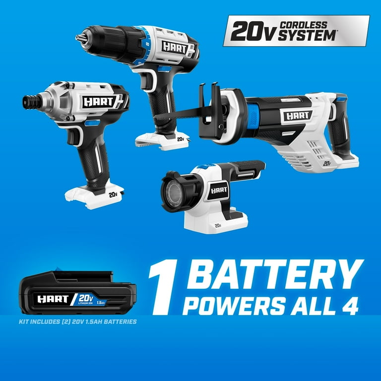 20-Volt MAX Lithium-Ion Cordless Combo Kit (4-Tool) with (2) Batteries 1.5Ah and Charger 20-Volt MAX Lithium-Ion Cordless Combo Kit (4-Tool) with (2) Batteries 1.5Ah and Charger