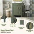 thumbnail image 2 of Euroco 24-Inch Bathroom Vanity with Ceramic Sink, 1 Soft Close Door, 2 Soft Close Drawers, and Double Storage Racks on the Door, 2 of 7