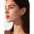 thumbnail image 3 of ChicSilver Rose Gold Plated Small Hoop Earrings for Women Hypoallergenic Rose Gold Plated Huggie Earrings for Women Silver Huggie Hoop Earring 16MM, 3 of 10