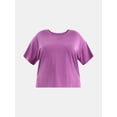 thumbnail image 4 of Terra & Sky Women's Plus Short Sleeve Boxy Tee, Sizes 0X-5X, 4 of 5