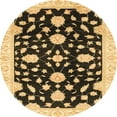 thumbnail image 1 of Ahgly Company Indoor Round Abstract Bakers Brown Oriental Area Rugs, 7' Round, 1 of 6