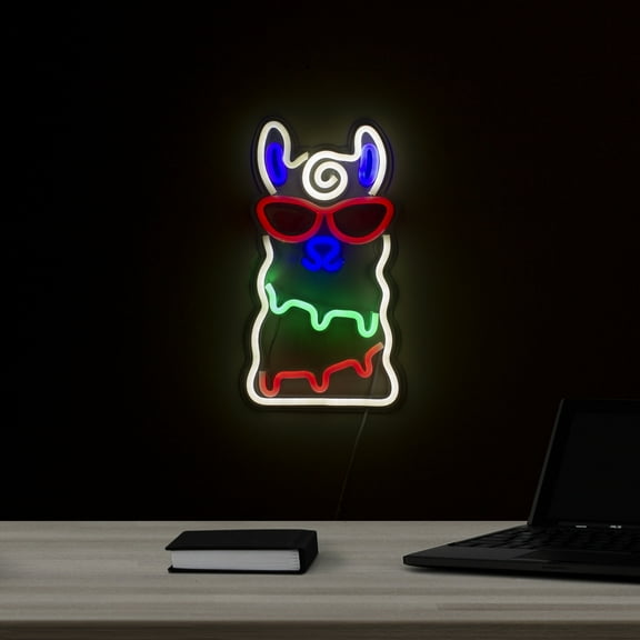 Northlight LED Alpaca Neon Lighted Wall Art - 15.5" - Multicolor