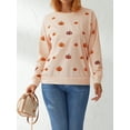 thumbnail image 2 of Michellecmm Halloween Women Pullover Sweatshirts Pumpkin Printed Casual Round Neck Long Sleeve Tops Autumn Streetwear, 2 of 9