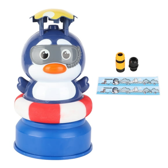 Outdoor Cartoon Flying Water Spray Spinning Toy Rocket Outdoor Sprinkler Toy Lifting Sprinkler Toys EU Plug Penguin Base