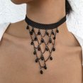 thumbnail image 5 of 1 pieza de collar de cuentas con colgante de encaje negro, collar gótico con borlas y flores huecas, accesorios de joyería para mujeres y niñas Sincero Electrónica, 5 of 5