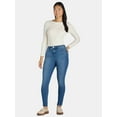 thumbnail image 2 of Time and Tru Women's High Rise Skinny Jeans, 27", 29” Inseams, Sizes 2-22, 2 of 5