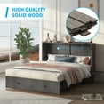 thumbnail image 4 of MJKONE Murphy Bed with Mattress,Queen Size Cabinet Bed with Storage Drawers and USB Charging Station,Folding Cabinet Chest Bed for Living Room/Bedroom,Gray, 4 of 10