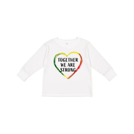 

Inktastic Together We Are Strong Red Yellow Green Heart Gift Toddler Boy or Toddler Girl Long Sleeve T-Shirt