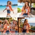 thumbnail image 3 of Womens Button Down Shirts Casual Floral Hawaiian Shirt Summer Beach Vacation Tropical Tops Orange, 3 of 8