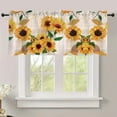 thumbnail image 3 of Summer Rod Pocket 1 Panel Sunflower Blackout Drapes Orange Windows Treatment Valances Retro 54x18 in Old Newspaper Bathroom Bedroom Living Room Decoration Kitchen Curtains, 3 of 6
