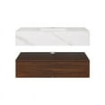 thumbnail image 3 of DEXTRUS 39 in Bathroom Vanity Floating Wall Mounted Bathroom Cabinet Glossy Cabinet Storage Wooden Vanity with Ceramic Basin Sink and 2 Drawers, 3 of 9