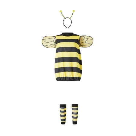 

Licupiee Halloween Bee Dress Cosplay Costume Set for Women Girls with Wings Headband Leg Sleeves for Role-playing