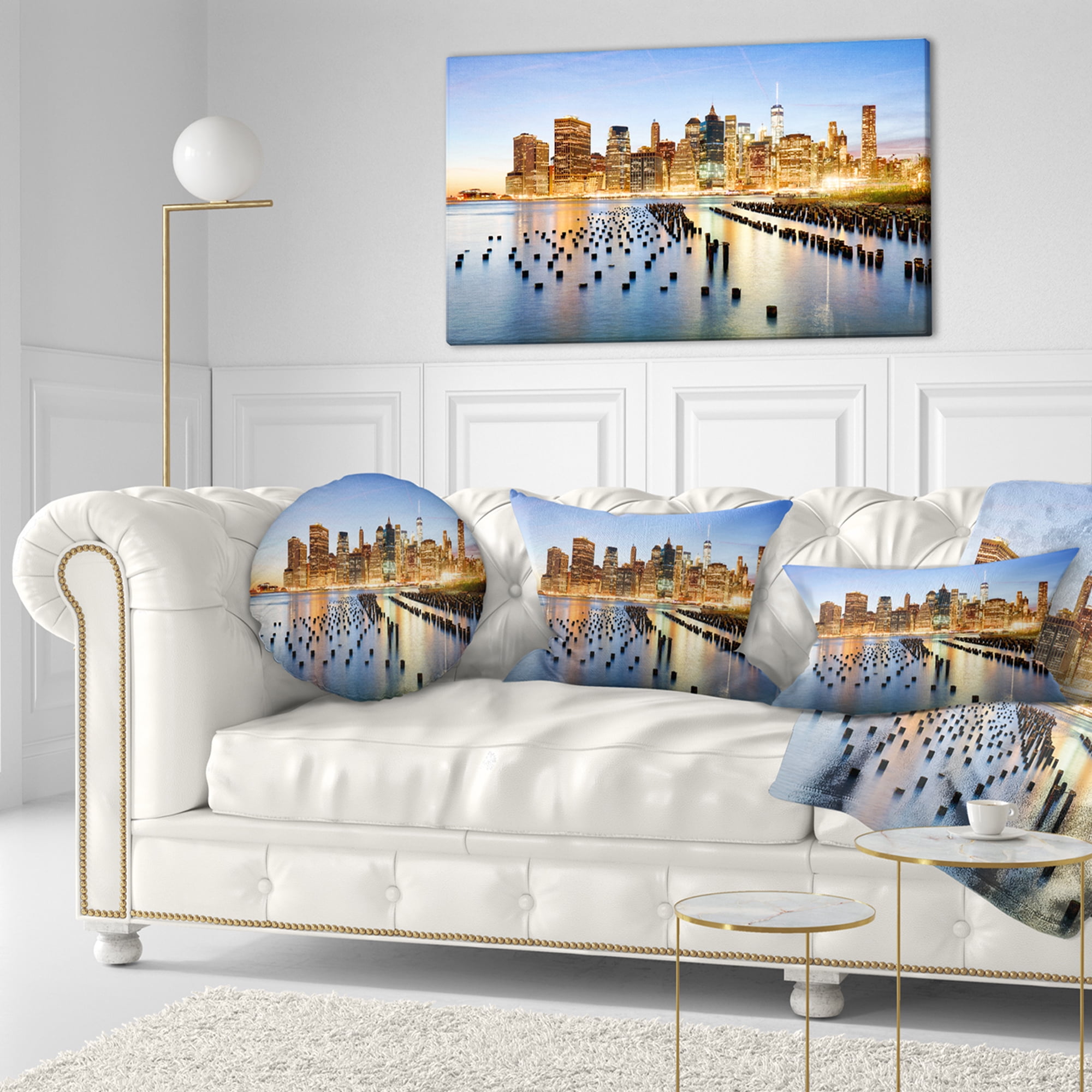 Designart 12" x 20" Multi-color Polyester Throw Pillow