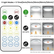 Rechargeable Ceiling Light , No Wiring Battery Operated Ceiling Lights with Remote, Motion Sensor Dimmable Timing Motion Activated Overhead Shower Light for Bathroom Pantry Hallway Porch,2PCS