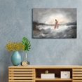 thumbnail image 3 of Jesus Wall Art Watercolor God Walking on Water Paintings God Art Prints Religious Posters Pictures Bible Verse Wall Art Framed Canvas Christian Decor for Bedroom Living Room Decor 12"x16", 3 of 6
