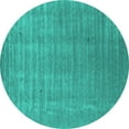 thumbnail image 1 of Ahgly Company Machine Washable Indoor Round Abstract Turquoise Blue Contemporary Area Rugs, 3' Round, 1 of 4