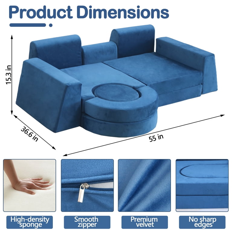 yunn⭐︎kids LIFE FKS LIFE 13pcs Modular Kids Play Couch, Children Sectional Sofa
