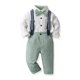 thumbnail image 2 of CSCHome - Conjunto de 2 piezas de ropa para bebés varones, esmoquin, camisa de vestir para niños grandes con pajarita y pantalones con tirantes, para caballeros de 6 a 12 años, 2 of 7