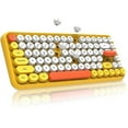 thumbnail image 1 of Clavier Sans Fil Bluetooth Island avec 84 Touches Compactes, Touches Rondes Rétro Mignonnes - Ergonomique Confortable, 1 of 5