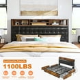 thumbnail image 4 of EnHomee King Bed Frame Storage Bed Frame King Size Upholstered Bed with Bookcase&Charging Station Metal Platform Bed Frame with Storage, 4 of 8