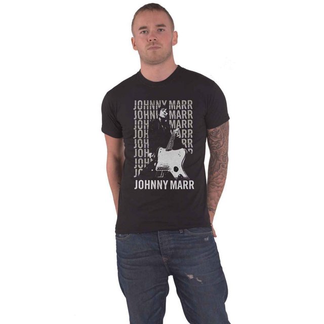 Johnny Marr - Camiseta Guitarra de Algodón para Adultos Unisex (Negro)