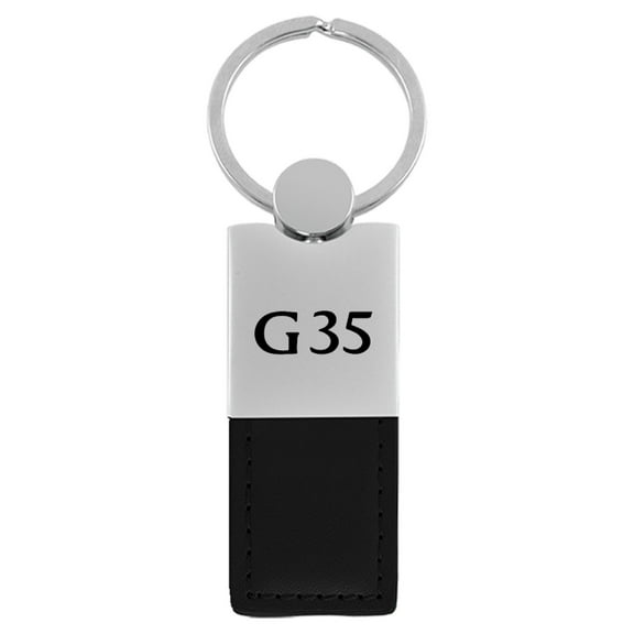 Infiniti G35 Duo Rectangular Leather Key Chain (Black)