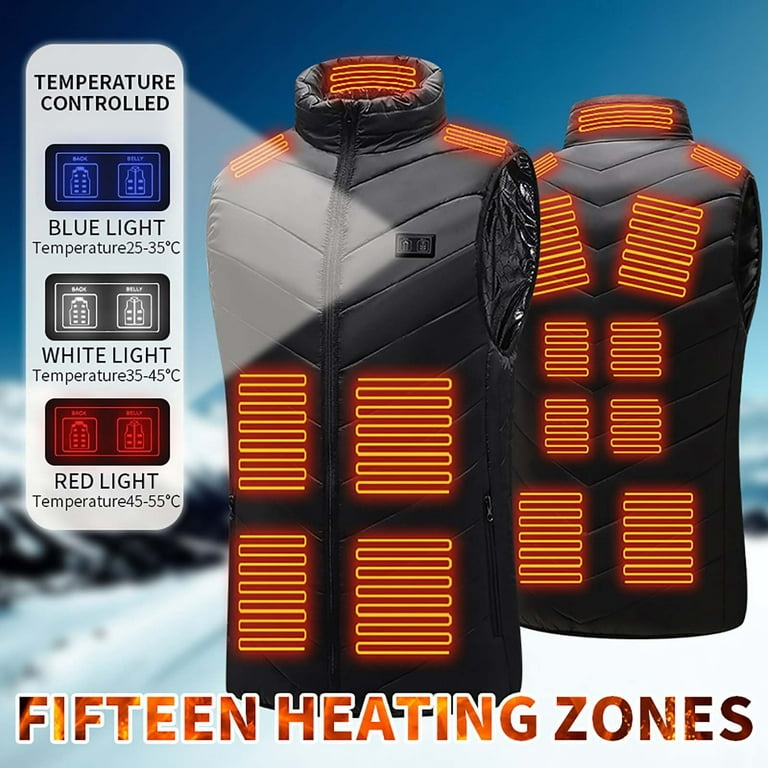 VBXOAE Heated Vest for Men & Women Outdoor Warm Clothing Heated Hoodies  Vest for Riding Skiing Fishing Heated for Winter (No Battery Pack) 