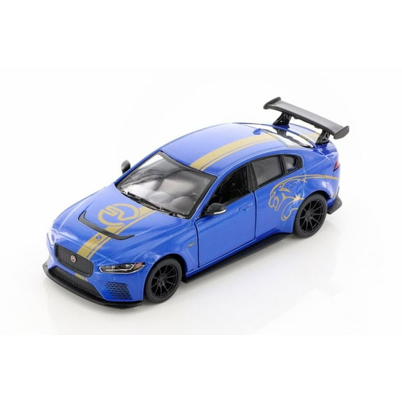 Jaguar Project 8 with Decals Hardtop, Blue - Kinsmart 5416DF - 1/38 scale Diecast Model Toy Car (Brand New but NO BOX)