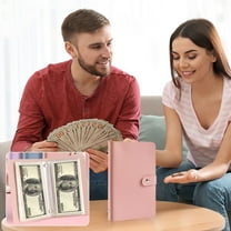 ZZkhGO 100 Envelope Cash Binder, Budget Saving Binder with PVC Pockets, A5 Size Money Organizer for Savings Goal