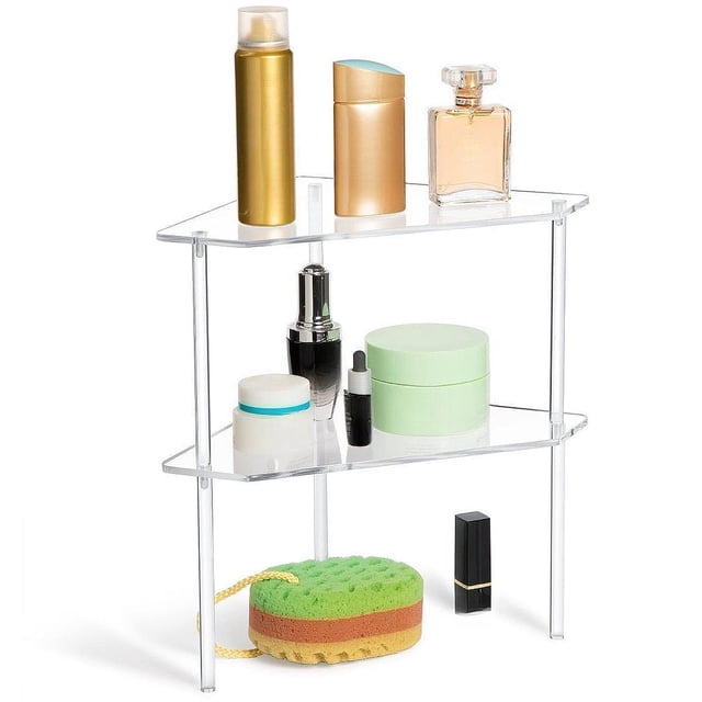 2pcs Baño estante de esquina estante de esquina estante de ducha de ducha de ducha transparente organizador de ducha de baño flotante de ducha, para