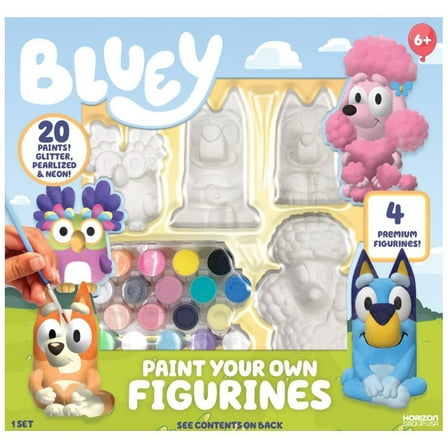 Paint Your Own Figurines, 1 Set of 4 Figurines (Bluey)