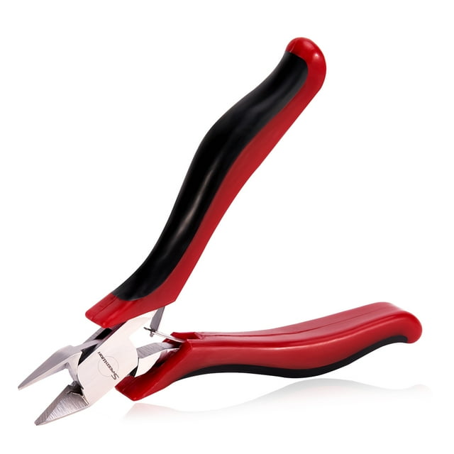 SPEEDWOX Diagonal Cutting Pliers Side Nippers 4 Inches Micro Wire Cutters Precision Plastic Nippers with Spring Mini Side Cutting Angled Head Fine Plier Professional Jewelry Making Tool
