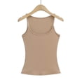 thumbnail image 4 of Camiseta sexy sin mangas con tirantes para mujer - Top corto ajustado con relleno extraíble, sujetador deportivo sin costuras para yoga, 4 of 5